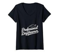 Mujer Entusiasta Profesional de la mentalidad Creativa Daydreamer Camiseta Cuello V