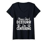 Mujer Entusiastas De Pilates Please Don´t Disturb I´m Centering Camiseta Cuello V