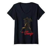 Mujer Entusiastas del tango Movimientos de baile apasionados Camiseta Cuello V