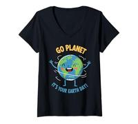 Mujer Environmental Awareness Go Planet! It's Your Earth Day Camiseta Cuello V