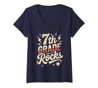 Mujer Epic 7TH Grade Rocks Primer día Música Profesor Futuros Héroes Camiseta Cuello V