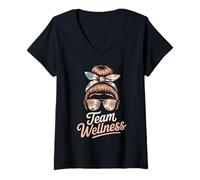 Mujer Epic Team Wellness P.E Gym Expert Entrenamiento PT Entrenador OT Camiseta Cuello V