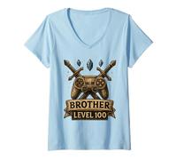 Mujer Épica Obra gráfica épica Inspirada en Brother Level Up Fantasy RPG Camiseta Cuello V