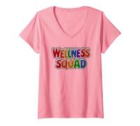 Mujer Épica Wellness Squad P.E Entrenador de Entrenamiento de Terapia de Gimnasio Respirar Camiseta Cuello V