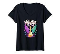 Mujer Épico Wellness Rocks Yoga Profesor Fitness PT Coach OT Train Camiseta Cuello V