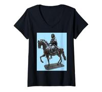 Mujer Equestrian Majesty - Camiseta artística Estilo Marco Aurelio Camiseta Cuello V