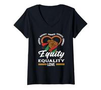 Mujer Equidad Igualdad Amor Mes de la Historia Camiseta Cuello V