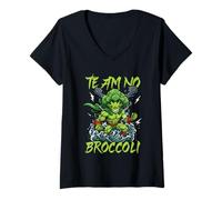 Mujer Equipo Anti Brócoli Sin Brócoli Camiseta Cuello V