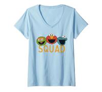 Mujer Equipo clásico de Sesame Street Cookie Monster Elmo Grouch Camiseta Cuello V