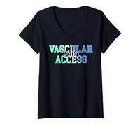 Mujer Equipo de Acceso Vascular Enfermería RN Enfermera Apreciación Vintage Camiseta Cuello V