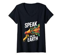 Mujer Equipo de activismo ecológico para protestar por el cambio climático Camiseta Cuello V