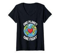 Mujer Equipo de activismo ecológico para protestar por el cambio climático Camiseta Cuello V