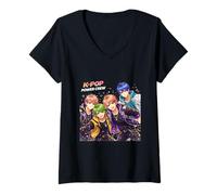 Mujer Equipo de Anime K-Pop Power Crew Camiseta Cuello V