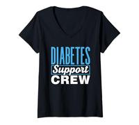 Mujer Equipo De Apoyo A La Diabetes Tipo Diabéticos Diabetes Camiseta Cuello V