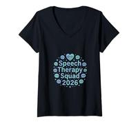 Mujer Equipo de Apoyo del Habla Atención de comunicación 2026 Camiseta Cuello V