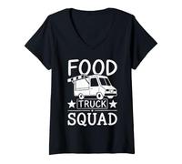 Mujer Equipo de Catering móvil Food Truck Squad Camiseta Cuello V