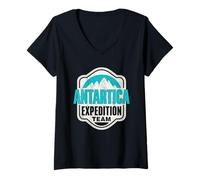 Mujer Equipo De Expedición A La Antártida Continente Antártida Camiseta Cuello V