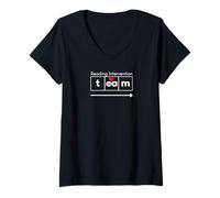 Mujer Equipo de intervención de Lectura Ciencia de la Lectura Camiseta Cuello V