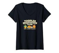 Mujer Equipo de negociación para niños pequeños Funny Mom Life Toddler Parent Camiseta Cuello V
