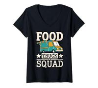 Mujer Equipo de proveedores de Catering móvil Food Truck Squad Camiseta Cuello V