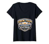 Mujer Equipo de Remo Equipo Remo Juntos Row Race Cita Diciendo Frase Camiseta Cuello V