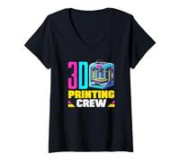 Mujer Equipo de robótica de la Escuela Espacial Creador de Equipos de impresión 3D Camiseta Cuello V