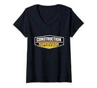 Mujer Equipo de supervisión de la Insignia del Supervisor de la construcción Camiseta Cuello V