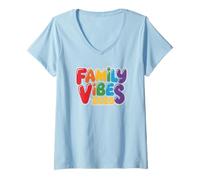 Mujer Equipo de tripulación de Cute Family Vibes Cousin Camp 2026 Family Reunion Camiseta Cuello V