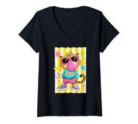 Mujer Equipo Deportivo de Mascotas de Preppy Wildcats Spirit High School Camiseta Cuello V