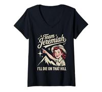 Mujer Equipo Jeremiah I'Ll Die On That Hill Jeremiah Equipo de Sen Camiseta Cuello V