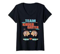 Mujer Equipo Kindergarten Regreso a Clases Erizo Estudiantes Maestros Camiseta Cuello V