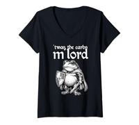 Mujer Era el Meme Medieval Divertido de M'Lord Knight Frog de The Carbs Camiseta Cuello V