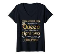 Mujer Érase una Vez había una Reina nació en Abril de 1992 Camiseta Cuello V