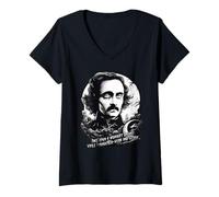Mujer Érase una Vez una Triste Medianoche Edgar Allan PoE Camiseta Cuello V