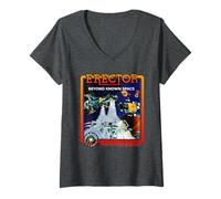 Mujer Erector Misión El Universo Modelo Nave Espacial Retro Camiseta Cuello V