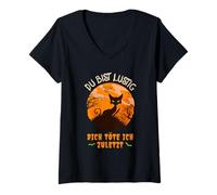 Mujer Eres gracioso te mato a los últimos gatos Camiseta Cuello V