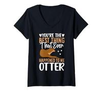 Mujer Eres lo Mejor Que me ha Pasado Nutria Camiseta Cuello V