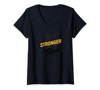 Mujer Eres más Fuerte de lo Que Piensas - Motivacional Camiseta Cuello V