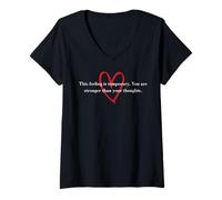 Mujer Eres más fuerte que tus pensamientos Camiseta Cuello V