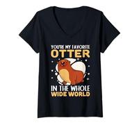 Mujer Eres mi Nutria Favorita en Todo el Mundo Camiseta Cuello V