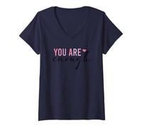 Mujer Eres Suficiente Amor Propio afirmación Positiva Camiseta Cuello V