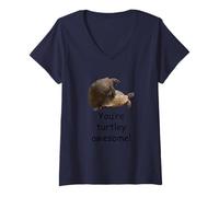 Mujer Eres Turtley Asombroso apareándose con Vida Silvestre Recortada Camiseta Cuello V