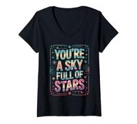 Mujer Eres un cielo lleno de estrellas Camiseta Cuello V