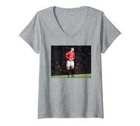 Mujer Eric Cantona Man Utd Francia Copa Mundial de Fútbol 1996 Camiseta Cuello V