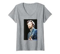 Mujer Eric Clapton actuando en Vivo en el Brighton Centre 1992 Camiseta Cuello V