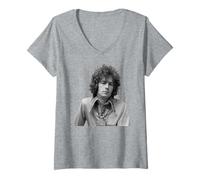 Mujer Eric Clapton Psychedelic Cream Era Retrato 1967 Camiseta Cuello V