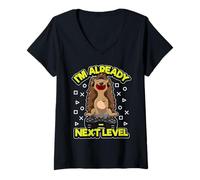 Mujer Erizo de los Videojuegos I'm Already Next Level Cita de Camiseta Cuello V