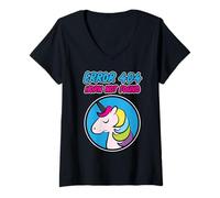 Mujer Error 404 Horn not found - Error 404 con unicornio Camiseta Cuello V