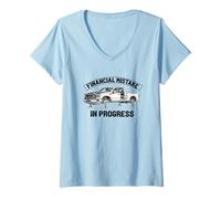 Mujer Error financiero en Progreso camioneta Amante Divertido Hombres Camiseta Cuello V