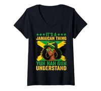 Mujer Es Algo jamaicano Yuh Nah Guh Entiende a Las Chicas de Jamaica Camiseta Cuello V